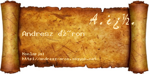 Andresz Áron névjegykártya