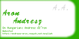 aron andresz business card